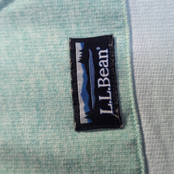 L.L. Bean Long Sleeve Nautical Stripe Crew Neck Pullover Size XL in Mint & White - Picture 5 of 9